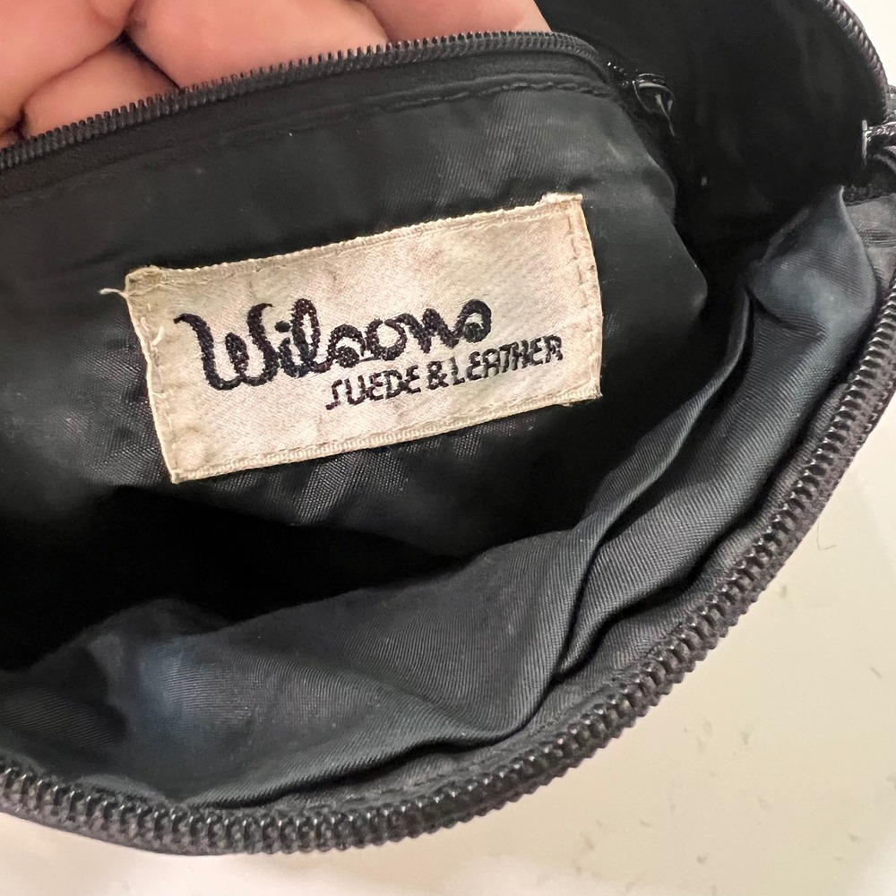 Y2K Wilsons Leather Black Crossbody Bag Vintage Slouchy Genuine Leather Pouch - Picture 2 of 9